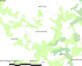 Mapa obce Saint-Antoine