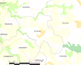 Mapa obce Pludual