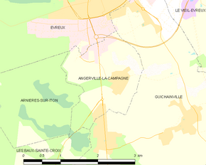 Poziția localității Angerville-la-Campagne