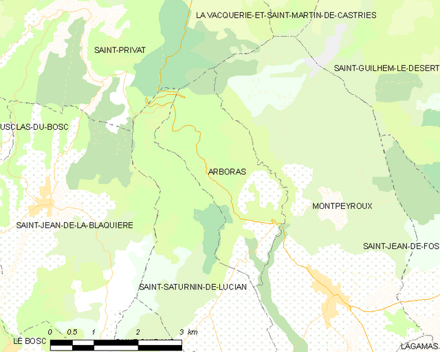 Poziția localității Arboras