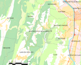 Mapa obce Saint-Nizier-du-Moucherotte