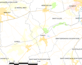 Mapa obce Canisy