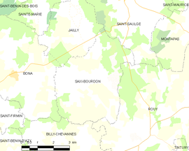 Mapa obce Saxi-Bourdon