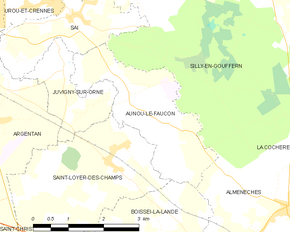 Poziția localității Aunou-le-Faucon