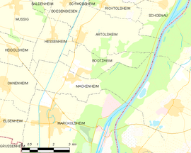 Mapa obce Mackenheim