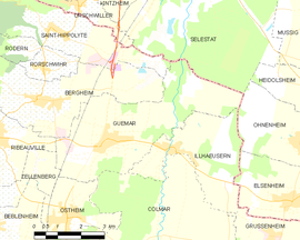 Mapa obce Guémar