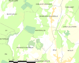 Mapa obce Montboillon