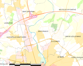Poziția localității Saint-Pavace