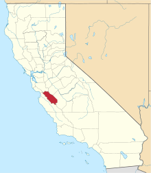 Harta e San Benito County në Kaliforni