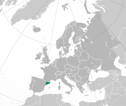 Vị trí Cộng hòa Catalunya trong châu Âu.