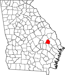 Harta e Candler County në Georgia