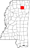 Map of Mississippi highlighting Pontotoc County Map of Mississippi highlighting Pontotoc County.svg