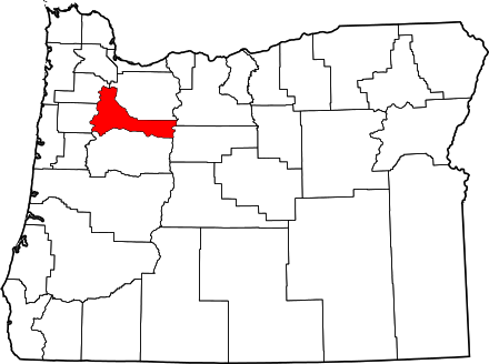 Location of Marion County in Oregon