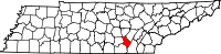 Map of Tenesi highlighting Sequatchie County