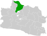 Map of West Java highlighting Karawang Regency.svg