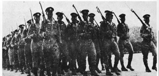 March of the South Korean Constabulary of Police Reserve, the parent of the Republic of Korea Armed Forces, on 15 January 1946