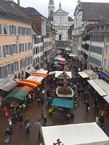 The market (as of 2015[update]) in Solothurn.