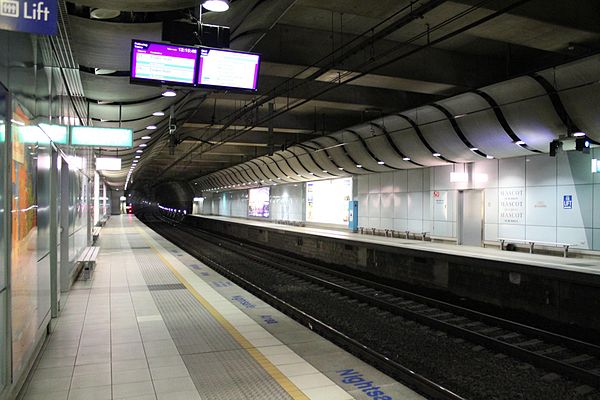 View of the Airport Line as it runs through Mascot.