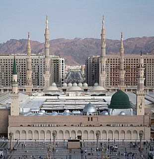 Al-Masjid an-Nabawi Mosque in Medina, Saudi Arabia; second-holiest site in Islam