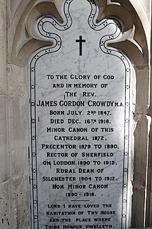 Memorial untuk James Gordon Harga di Winchester Cathedral.jpg