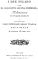 English: Michele Carafa - I due Figaro - title page of the libretto, Milan 1820