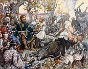 V.M. Vasnetsov.  Rest van de groothertog Vladimir Monomakh na de jacht, 1848.