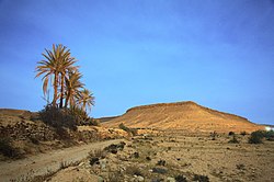 Moonlit landscape of Tataouine