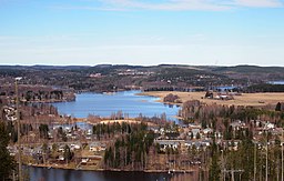 Vuohisaari är en del av skogen hitom åkermarken till höger. På bilden syns det inte att det är en ö.