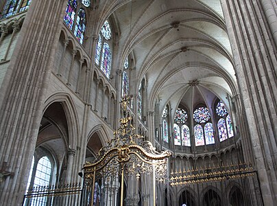 Interior of Auxerre Cathedral in Burgundy (1215–1233)