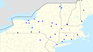 Map of radio affiliates (US Northeast). New York Yankees radio affiliates.png