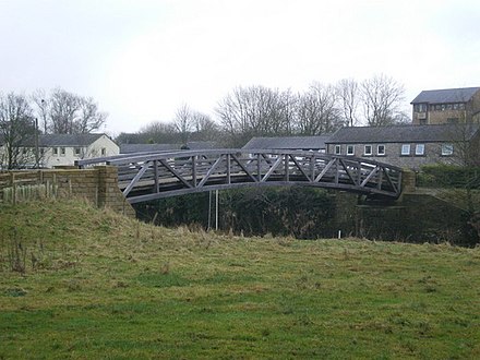 Footbridge over the River Ribble, at Low Moor