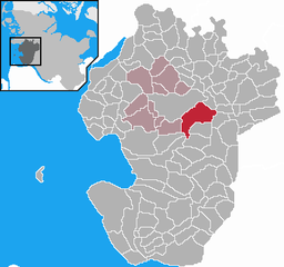 Läget för kommunen Nordhastedt i Kreis Dithmarschen