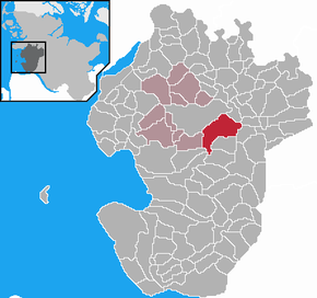 Poziția Nordhastedt pe harta districtului Dithmarschen