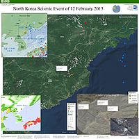 Ubicación de la prueba nuclear de Corea del Norte en 2013