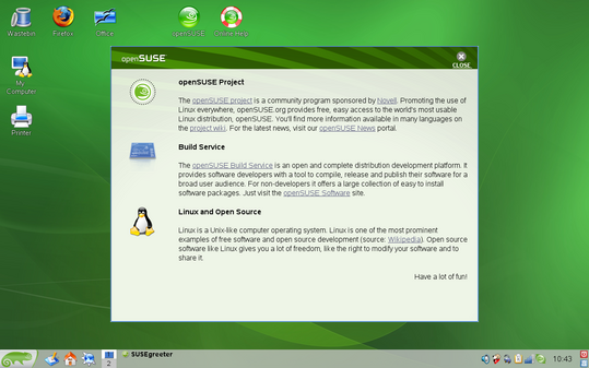 openSUSE con el escritorio KDE3.