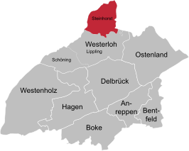 Situering Steinhorst in Delbrück