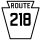 Pennsylvania Route 218 marker