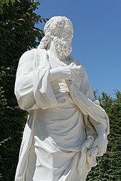 Isocrates sculpture located at the Parc de Versailles Parc de Versailles, Rond-Point des Philosophes, Isocrate, Pierre Granier MR1870 03.jpg