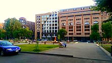 A 19th-century building in downtown Yerevan, remodeled with modern additions Pavstos Buzand street 2015, Yerevan (1).jpg