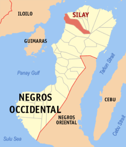 Mapo de Negros Occidental kun Silay elstarigita