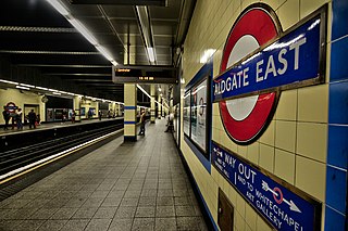 <span class="mw-page-title-main">Aldgate East tube station</span> London Underground station on Whitechapel High Street, London, England