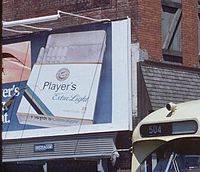 Pack of Player's Extra Lights shown on a billboard in Toronto, Canada, c. 1980 Players pack on billboard.jpg