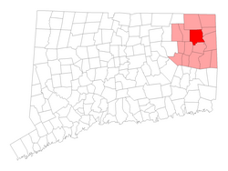 Location within Windham County, Connecticut