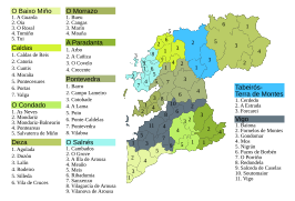 Mapa SVG de las comarcas de Pontevedra