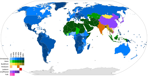 File:Prevailing religious population by country percentage.svg