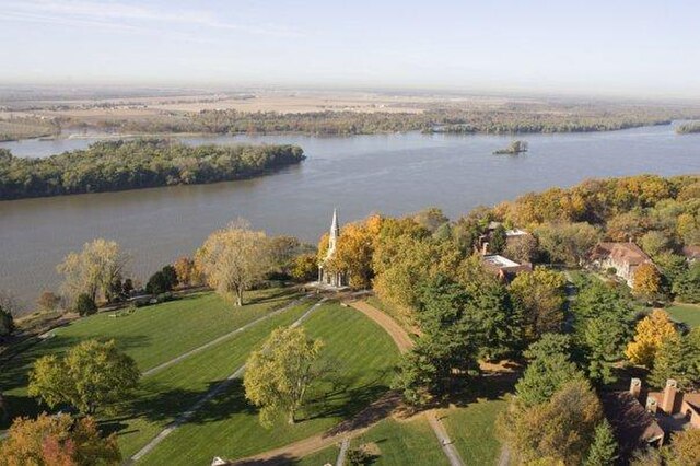 Principia's campus sits on the bluffs overlooking the Mississippi River