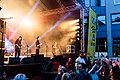 German Death Metal group Pyogenesis members Gizz Butt (Guitar), Flo V. Schwarz (Vocals, Guitar) and Malte Brauer (Bass Guitar) at Bochum Total (2016), Heinz-Bühne, Bochum (DEU) /// leokr.de for Wikimedia Commons