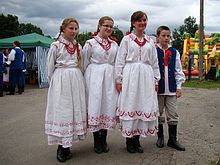 Regional costume of Lasowiacy (Masurians), 2010 Bukowsko.JPG