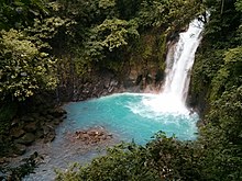 The scientific name was given as a tribute to the water of the Celeste river Rio celeste Fall 3.jpg