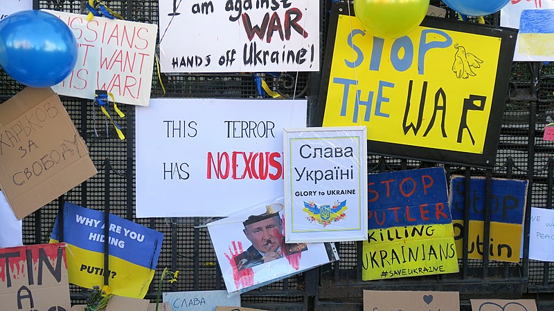 File:Russian Embassy London - Ukraine - Anti-War signs 27Feb2022 (2).jpg